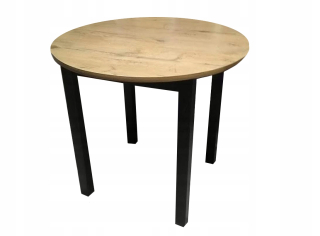Kuchynský stôl - Okrúhly kuchynský stôl 80 cm dab lancelot čierny