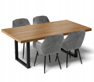 Kuchynský stôl - Čalúnené stoličky pre salón K332 Loft Zieleń