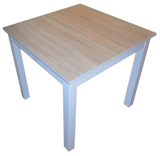 Kuchynský stôl - Tabuľka mix 60 x 60 Sonoma Oak Biele nohy Iný rozmer