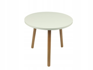 Stolík do detskej izby - Detský stôl biele kolo 50 cm