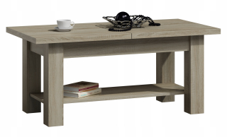Konferenčný stolík do obývačky - Lavicový stôl zdvihnutý s poličkou 140x70 Sonoma Oak