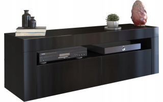 Tv stolík do obývačky - RTV deko 2d 140 - čierny lesk