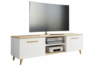 Skrinka pod TV - Biely RTV King Cabinet High Gloss LED akryl