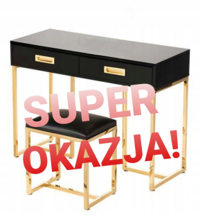 Toaletný stolík - TABLE BLACK GLOSS TABLE 100 x 75 x 40 cm podsvietenia, vrátane