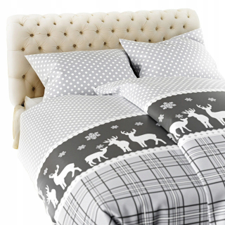 Kompletný set posteľných obliečok - Saténová posteľná bielizeň 200x220 Natalia White Dots