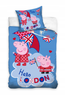 Kompletný set posteľných obliečok - Pieppa Pippa Pig Bedding 140x200 +70x80 Licencia