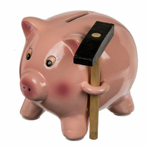 Pokladnička pre deti - Pigle Piggy Bank zlomená kladivom