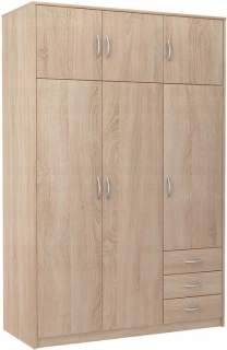Šatníková skriňa do študenskej izby - Dva vopred naklápanie šatníka Ardano White/Oak
