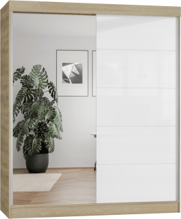 Šatníková skriňa do študenskej izby - Kabinet RTV 180/3*40*40 Oak Lancelot + čierna rohož