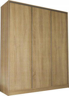 Šatníková skriňa do študenskej izby - 3D šatník 220x250 Celý tanier pre spálňu Sonoma Oak