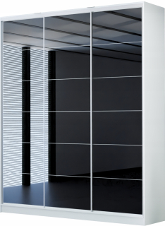 Šatníková skriňa do študenskej izby - 3D šatník 230x250 LACOBEL Čierna vysoká biela
