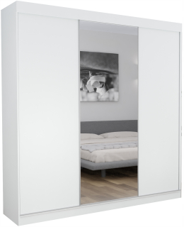 Šatníková skriňa do študenskej izby - 3d Orlando šatník 150 cm biele zrkadlo+strany taniera