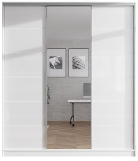 Šatníková skriňa do študenskej izby - 3D1L šatníka Luiza 180x250 cm 2x Lacobel + zrkadlo