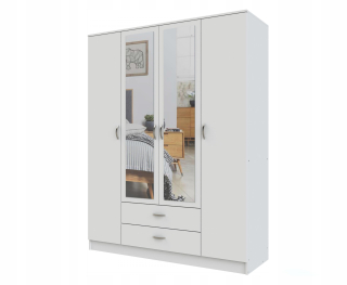 Šatníková skriňa do študenskej izby - Cento šatník 160x205 biely so zrkadlom