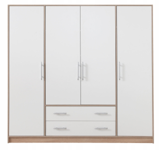 Šatníková skriňa do študenskej izby - Šatník šatníka 200 zásuviek Spoti Oak Sonoma White