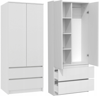 Dvere dverí dvere 2 zásuvky 90 cm SS-90 biela