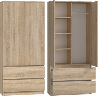 Šatníkové dvere šatníka 2 zásuvky SS-90 Sonoma Oak