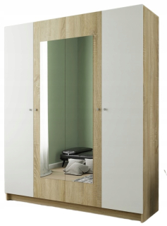 Šatníková skriňa do študenskej izby - Šatník so zrkadlom Iga Oak Sonoma/White 160