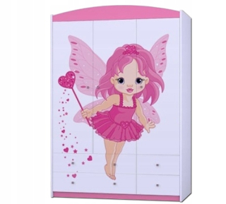 Detská skriňa - Šťastný SZ09 -A šatník - ružová - happybabies_pl