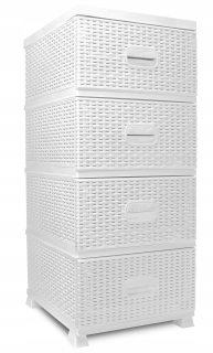 Regál, komoda do kúpeľne - Zásuvka na skriňu Knižnica 4 zásuvky pre kúpeľňu Rattan B
