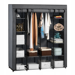 Skriňa do predsiene - Materiálový šatník 170x170x45cm tmavý priestranný xxl