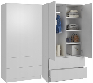 Šatníková skriňa do študenskej izby - Moderná spálňa šatníka 90 cm 2 dvere 2 zásuvky