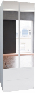 Šatníková skriňa do študenskej izby - Patrycja šatník 2 biele zrkadlo pre spálňu salónu