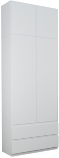 Šatníková skriňa do študenskej izby - Patrycja Wardrobe 70x242 biela s predĺžením salónu