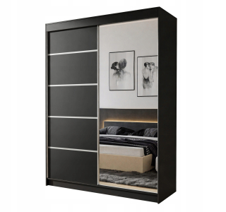 Šatníková skriňa do študenskej izby - RTV kabinet Abeto 150x42x52 biely/biely lesk