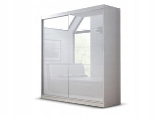 Šatníková skriňa do študenskej izby - Posuvná šatníka Ara 180 - Lacobel White Producer!