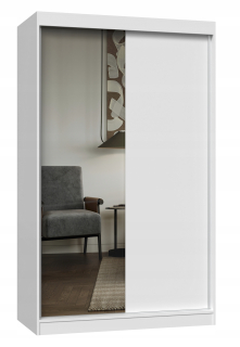 Šatníková skriňa do študenskej izby - Posuvné šatníky IgA 120 cm 1x biele zrkadlo