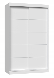 Šatníková skriňa do študenskej izby - Posuvná šatníka IgA 120 cm dvere biele + hrnčeky