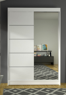 Šatníková skriňa do študenskej izby - Posuvná šatníková priestranná šatníka 120 cm 120x200