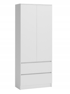 Šatníková skriňa do študenskej izby - Trhliaca kabinet RTV podkrovie 200 cm biely poł + LED
