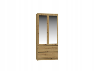 Šatníková skriňa do študenskej izby - SS -90 Zrkadlové šatníky - Artisan Oak
