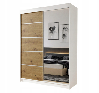Šatníková skriňa do študenskej izby - Šatník so zrkadlom 120 cm - 120x200x58 - šatník