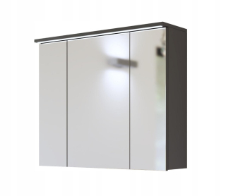 Skrinka do kúpeľne - Skrinka 80 so zrkadlom a LED osvetlením Galaxy Grey