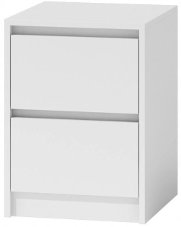 Komoda do študenskej izby - Skrinka na kužeľový stôl na nočný stolík 2 zásuvky 55 cm k2 biela