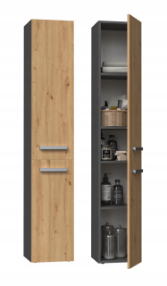 Skrinka do kúpeľne - Kúpeľňa Nelia Post Anthracite Oak Artisan