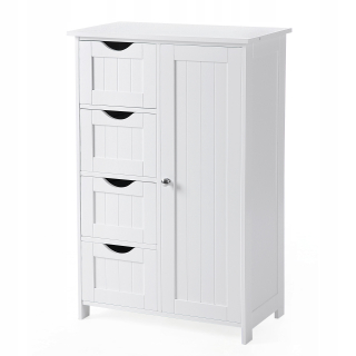Skrinka do kúpeľne - Kúpeľňová skrinka s komoda s zásuvkami 55 cm biela
