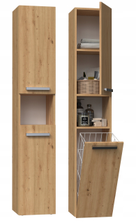Regál, komoda do kúpeľne - Kúpeľňový kôš Nel III Oak Artisan