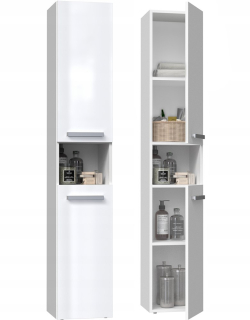 Skrinka do kúpeľne - Zrkadlo 80 cm okrúhly osvetlený prepínač LED