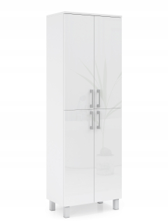 Skrinka do kúpeľne - Kúpeľňa vysoká skrutka 60 cm biely lesk