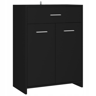 Skrinka do kúpeľne - Kúpeľňa stojaca čierna polička Piatil 80 cm