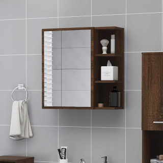 Skrinka do kúpeľne - Kúpeľňa so zrkadlom hnedým dubom 625x205x64