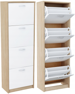 Botník do predsiene - Topánky skrinka K025 Sonoma-White Bestseller Poličky