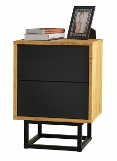 Nočný stolík - Loft Retro Oak/Black LFT130 nočný stolík