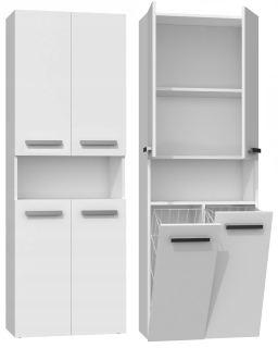 Skrinka do kúpeľne - Raketa skrinky Nel DK 2K kôš 60 cm biela