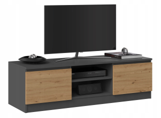 Skrinka pod TV - RTV kabinet 120 cm stolov anthracite dubový remeselník