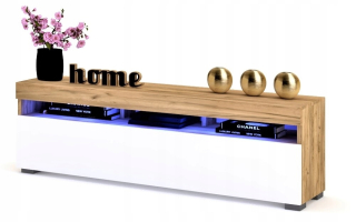 Skrinka pod TV - RTV Cabinet Play Craft Biała + LED 180
